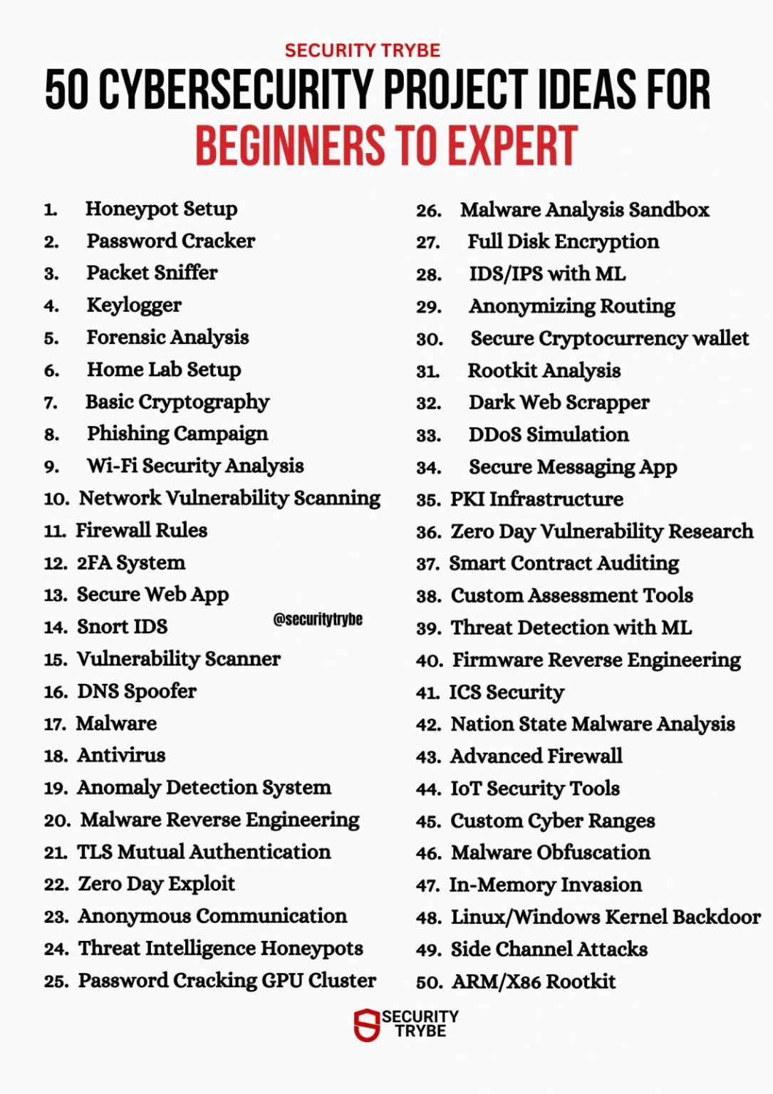 Cybersecurity Project Ideas List 1