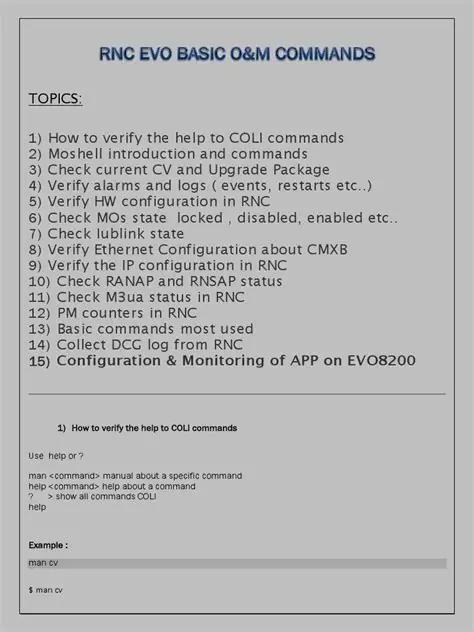 Ericsson Commands PDF