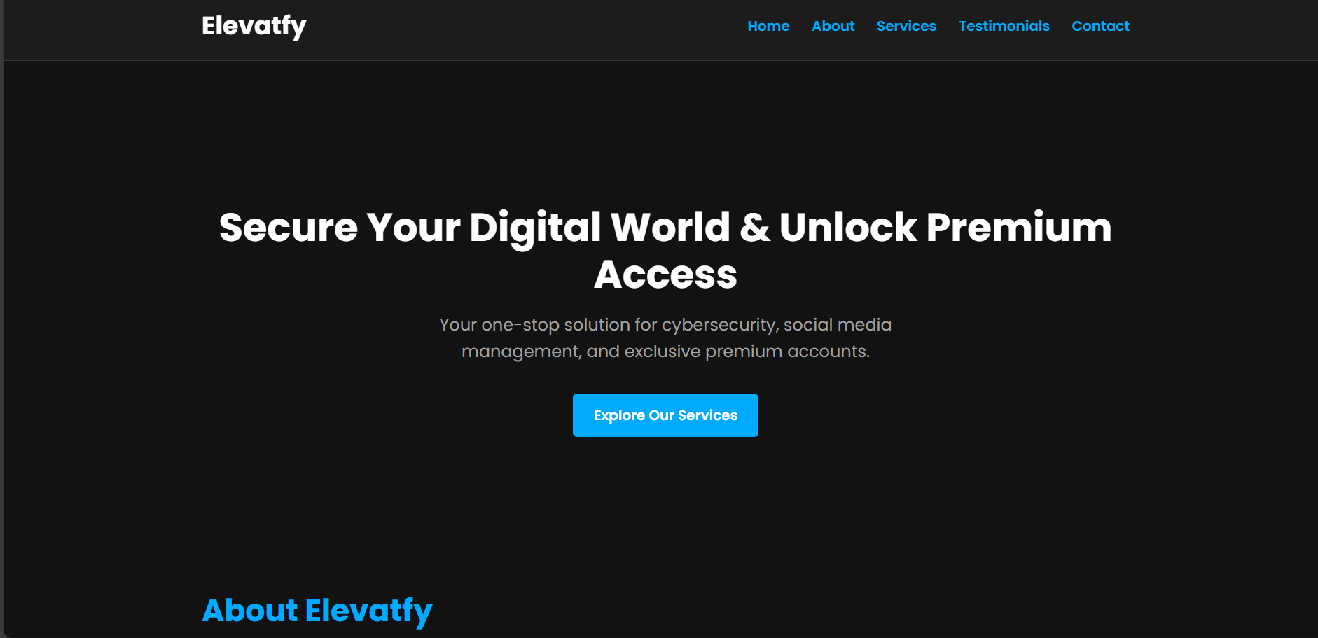 Elevetfy Business Website